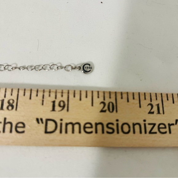 1946 Silver Circle Chain Link Necklace Casual Statement Minimalist - Picture 6 of 6